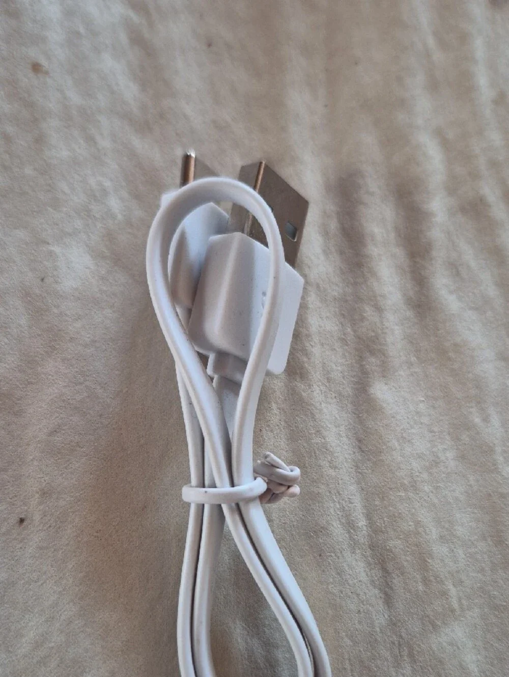 White USB-A to Micro-USB Charging Cable